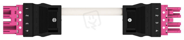 Konfekcionovaný propojovací kabel, Cca, Zásuvkazástrčka, Růžová