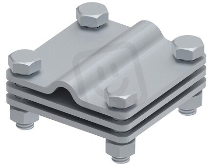 Křížová svorka L 65 na drát a pásku s mezidestičkou 8/10mm, páska 40mm StZn