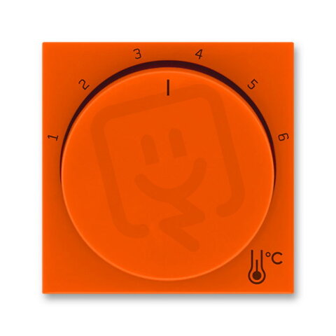 Kryt termostatu s otočným ovládáním, oranžová/kouřová černá ABB 3292H-A00300 66