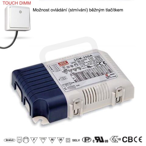 Vícehladinový zdroj s DALI 25W 6-50V MEAN WELL LCM-25DA