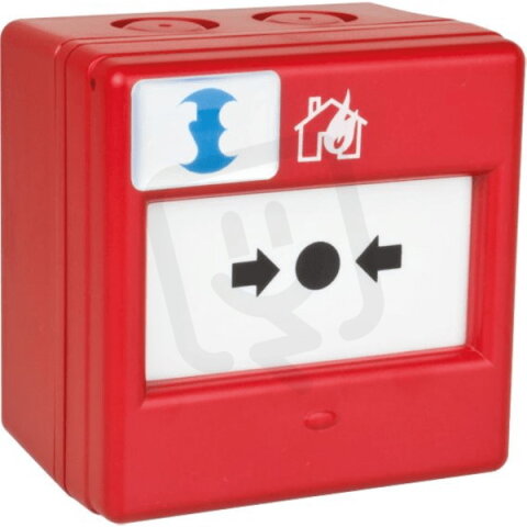 Box s tlačítkem výstražný PULSANTE GENERICO červená, IP66 SIRENA 55329