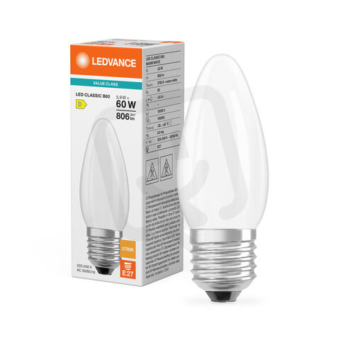 Světelný zdroj LED CLASSIC B V 5.9W 827 Frosted E27 LEDVANCE 4099854848100