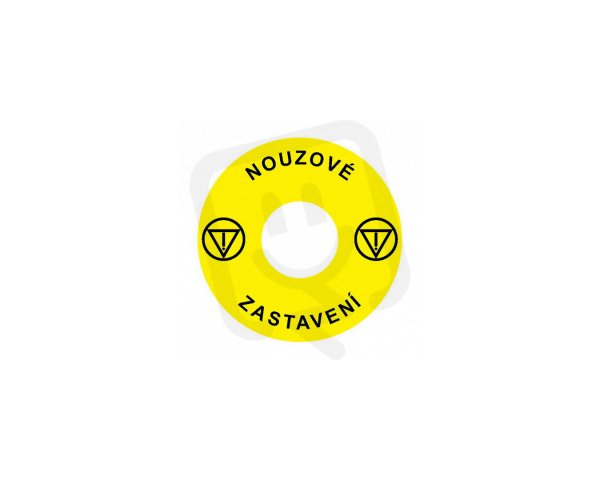 Štítek nouzového zastavení NOARK pro Ex9P1 H, samolepicí, žlutý, průměr 60mm, CZ