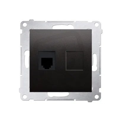 Telefonní zásuvka RJ12 jednonásobná, antracit mat, metalizované DT1.01/48