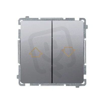 Spínač žaluziový, 10AX, 250V~, Inox KONTAKT SIMON BMZ1.01/21