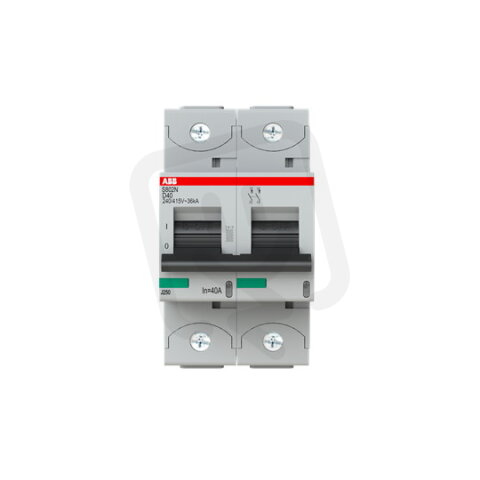 S802N-D40 jistič 2p char. D 40A s klecovou svorkou Icu 36kA ABB 2CCS892001R0401