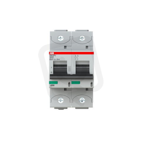 ABB S802PV-SP63 2P jistič pro fotovoltaiku s klecovou svorkou 63A 5kA 800V DC