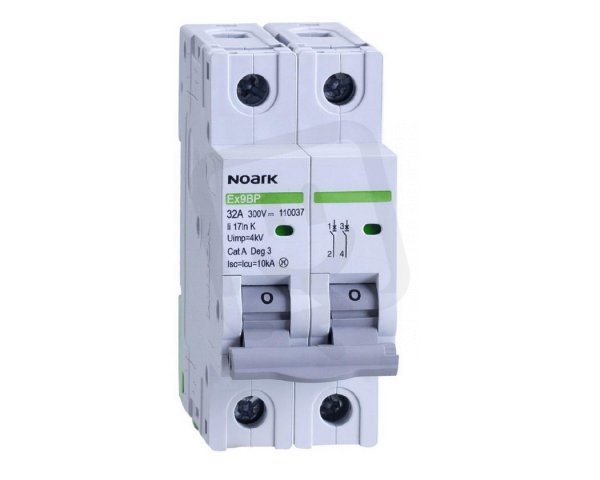 Instalační jistič NOARK 110037 EX9BP 10 kA, char. K, 32 A, 300 V DC, 2pól