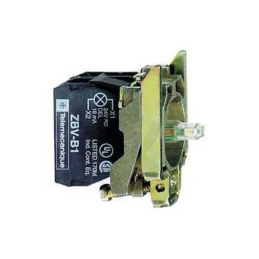 Schneider ZB4BW0G15 Polosestava objímky s kontakty, 1 Z + 1 V, 110...120V, bílá