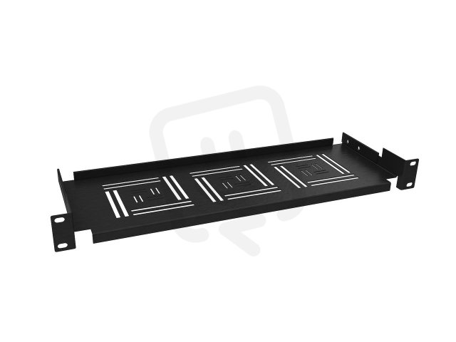 Police 19" 1U 150mm ukládací plato BK úchyt na přední lišty UP-01