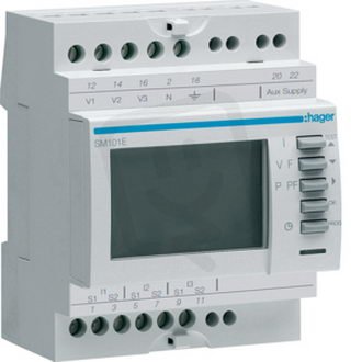 Multifunkční měřicí přístroj s LCD na DIN /SM001/ HAGER SM101E