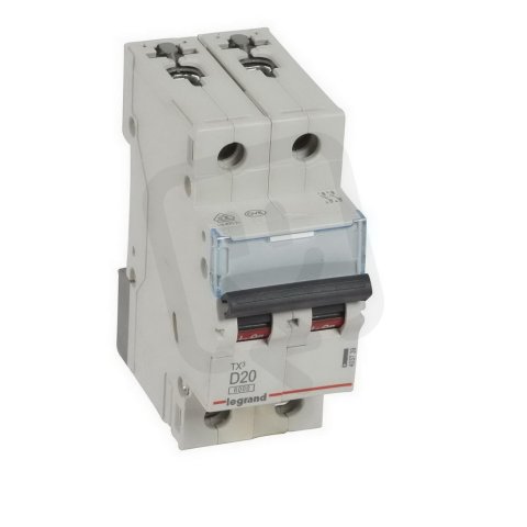 TX3 JISTIČ, 2 PÓLOVÝ, CHAR. D, 20A 6000A LEGRAND 403739