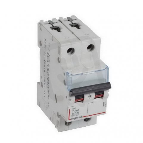 DX3 JISTIČ, 2 PÓLOVÝ, CHAR. D,25A 10000A/16KA LEGRAND 409453