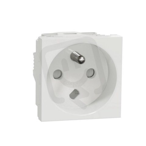 Unica Zásuvka nezáměnná 250V/16A 2P+E, clonky, šroubová, Bílá SCHNEIDER NU305118