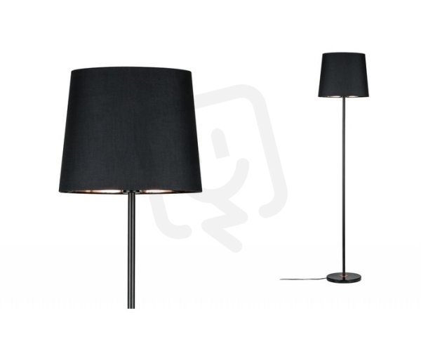 Stojací lampa Neordic Enja látkové stínidlo černá/měď/mramor 796.12 79612