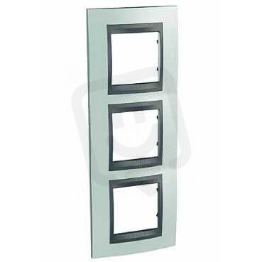 Schneider MGU66.006V.294 Krycí rámeček Top trojnásobný vert., Fluor Green/grafit