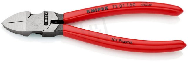 Boční štípací kleště na umělou hmotu 160 mm KNIPEX 72 01 160 SB