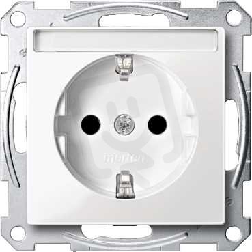 Merten Zásuvka 250V/16A SCHUKO popisové pole System M Polar MTN2302-0319