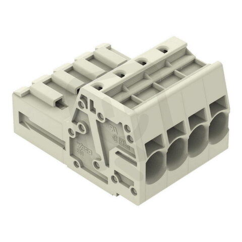 Konektor s pájecími piny Push-in CAGE CLAMP 10mm2 šedá 4pól. WAGO 831-3204