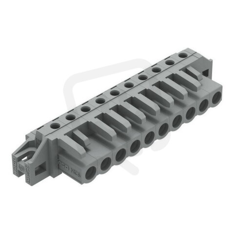 Pružinová svorkovnice THT úhlová 5 mm šedá 10pól. WAGO 232-240/031-000