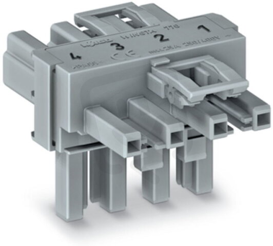 T-rozdělovač 4pól. Kód. B šedá WAGO 770-1631