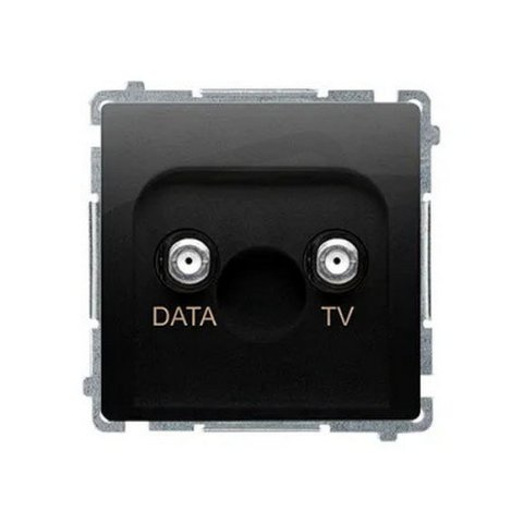 Anténní zásuvka TV-DATA útlum:5dB černá matná :3015 KONTAKT SIMON BMAD1.01/49