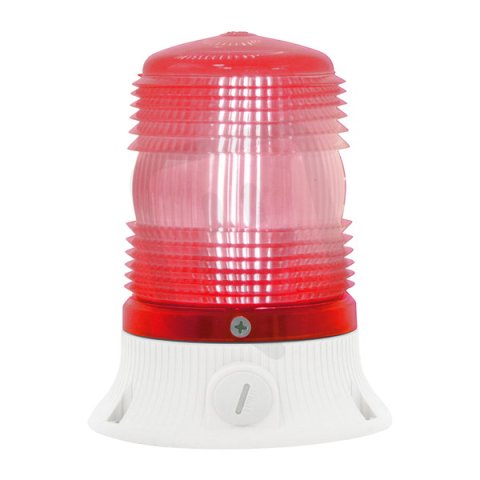 Maják LED MINIFLASH LED FLR S 12/24V, ACDC, IP54, červená, světle šedá 66503