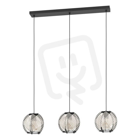 Závěsné svítidlo WAVERTON E27 černá/dřevo/bílá 3X40W IP20 EGLO 44007