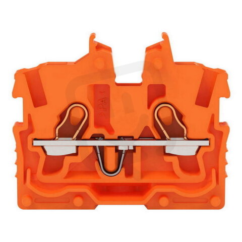 2vodičová průchozí svorka Mini, S ovládacími otvory, 1 mm2, Oranžová