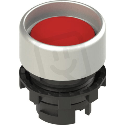 Tlačítko 20 mm, d22mm, bez symbolu, Zapuštěné, červená, plast, chrom, IP67