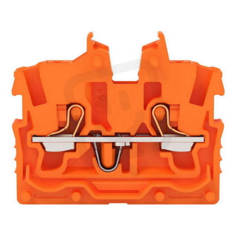 2vodičová průchozí svorka Mini, s ovládacím tlačítkem, 1 mm2, Oranžová