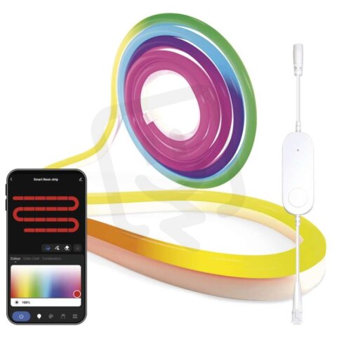 GoSmart ohebný LED pásek NEON bílý 3 m 24 W RGBIC stmívatelný WiFi EMOS ZPW313I