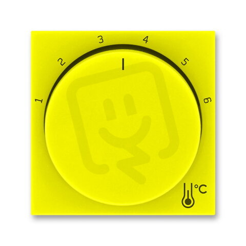 Kryt termostatu s otočným ovládáním, žlutá/kouřová černá ABB 3292H-A00300 64