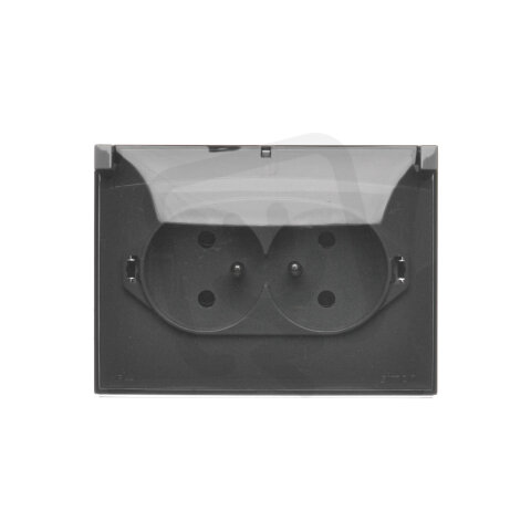 Zásuvka silová kompaktní 2 násobná typ E