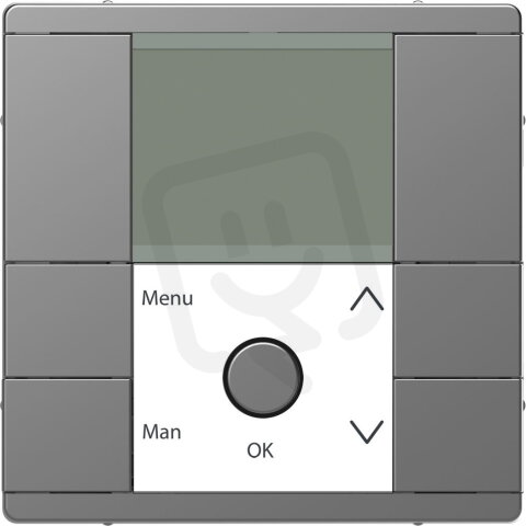 Časový spínač, Merten System D, s displejem, stainless steel, plast MEG5755-6036