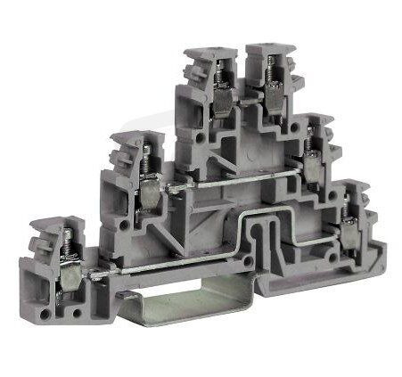 Řadová svorka patrová TLD.2 šedá MOREK TL200GR