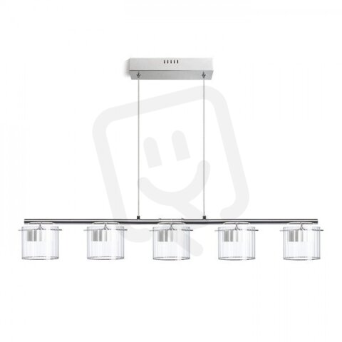 ESTRA V závěsná bílá čiré sklo 230V LED 5x5W 3000K RENDL R11678