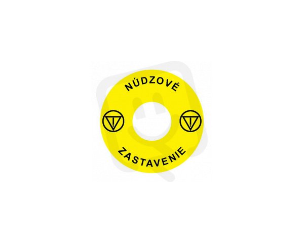 Štítek nouzového zastavení NOARK pro Ex9P1 H, samolepicí, žlutý, průměr 60mm, SK
