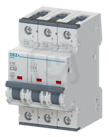 LTE-25B-3 Jistič In 25A,Ue AC 230/400V/DC 216V, ch.B, 3pól, 6 kA OEZ:41934