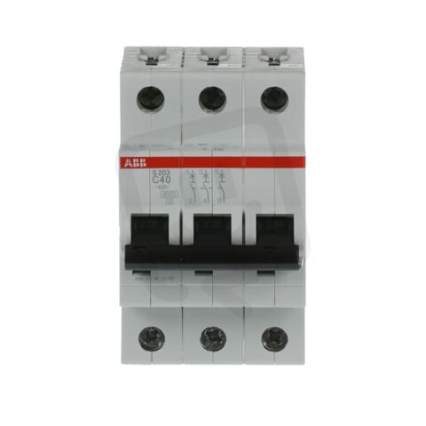 S203-C40 3 fázový jistič 40 A char. C 6kA ABB 2CDS253001R0404