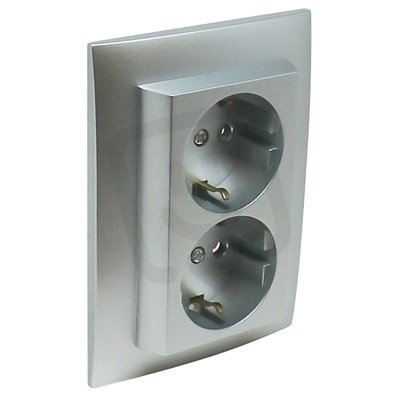 Komplet dvojzásuvka Schuko 90331 CAL hliníková ELKO EP 5603011070472
