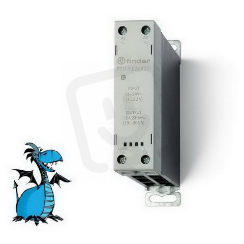 Polovodičové relé, 1Z/15A, 24V DC, sp_okamž FINDER 77.11.9.024.8251