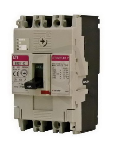 Kompaktní jistič EB2S 160/4LF 20A 4p ETI 004671815