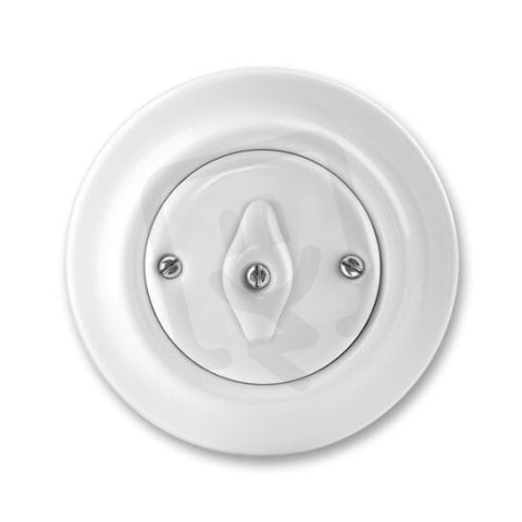 DECENTO Přepínač křížový otočný bílá-porcelán ABB 3560K-C07345