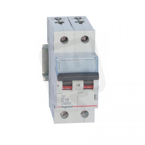TX3 JISTIČ, 2 PÓLOVÝ, CHAR. C, 16A 10000A LEGRAND 404205