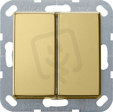 Tlačítkový spínač sériový System 55 mosaz GIRA 0125604