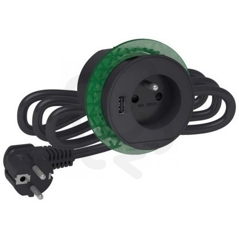 Unica System+ Stolní box XS se zás./USB A 3.1A Antracit SCHNEIDER INS44007