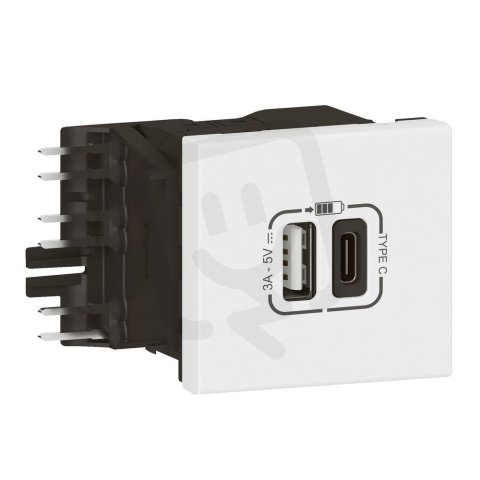 MOSAIC LINK USB NABÍJEČKA A+C 2 MODULY S PŘÍSLUŠENSTVÍM PRO KABELÁŽ BÍLÁ LEGRAND