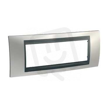 Unica Top Krycí rámeček šestimodulový, Cromo mat/Grafit SCHNEIDER MGU66.106.238