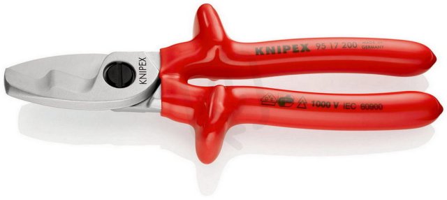 Kabelové nůžky s dvojitým břitem 200 mm KNIPEX 95 17 200